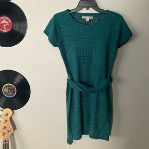Made for me to look amazing sweater dress size L(juniors) bluey green color